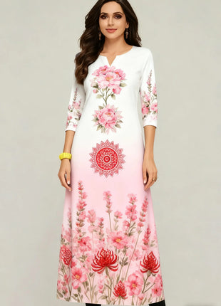 Muslim Flowers Kurt Christmas Women's Casual Fashion Comfortable Dress Long Sleeve Straight Tube Casual Ethnic Arabian Dress