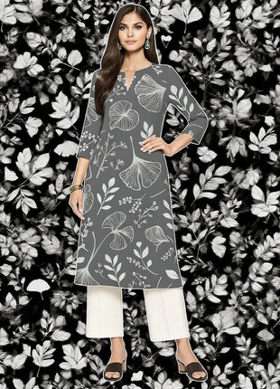 Muslim Kurt Flowers Women's Fashion Comfortable Long Sleeve Straight Casual Ethnic Vestidos Longos Parrot Print New Dress