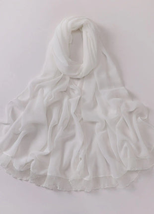 Muslim Lace Chiffon Scarf Hijabs for Women Luxury Ramadan Headscarf Shawl Solid Full Cover Headband Female Jersey Head Wraps