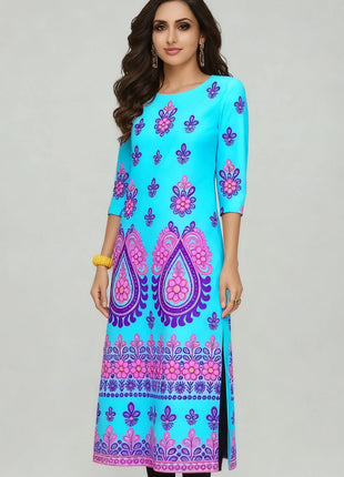 Muslim Dress Kurt Women Fashionable And Elegant National Style Slit Hem Straight Tube Casual Abito Donna Musulmana Turkish Abaya