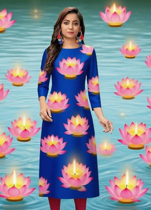 Muslim Kurtta Women's Fashion Comfortable Dress Straight Tube Ethnic Vestiti Marocchini Donna Abito Donna Musulmana Slit hem