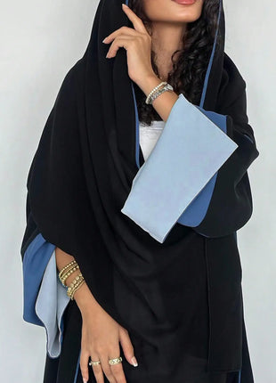 Middle Eastern Loose Abaya Muslim Full Sleeve Open Front Abayas Elegant Kaftans Women Jilbabs Arabian Islamic Maxi Dresses