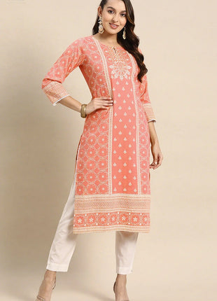 Muslim Peacock Kurtta Women Casual Fashion Dress National style Straight Tube Casual Ethnic Flower Abaya Abito Donna Musulmana
