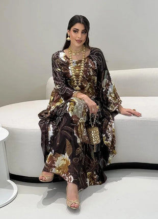Muslim Dress for Women Chiffon Diamond Party Abaya Dresses Arab Long Robe Morocco Dubai Kaftan Vestidos Jalabiya Ramadan Eid