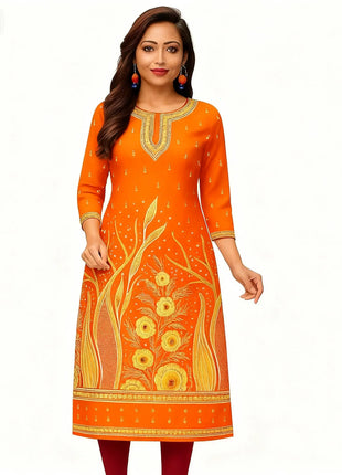 Muslim Dress Kurt Women's Fashionable Elegant Straight Tube Casual Peacock National Style Pattern Noble Skirt Muslim Slit hem