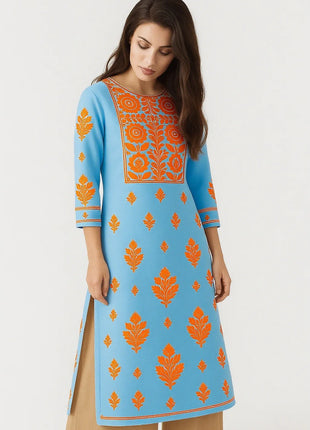 Muslim Dress Kurt Women's Fashionable And Elegant Straight Tube Slit hem Colorful Islamic Clothing For Women Girls Prayer Dress