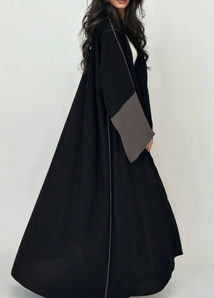 Middle Eastern Loose Abaya Muslim Full Sleeve Open Front Abayas Elegant Kaftans Women Jilbabs Arabian Islamic Maxi Dresses