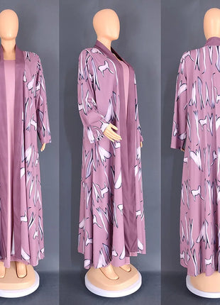 Jalabiya Eid Abayas Dress Set Kaftan Turkey Caftan Robe 2 Piece Kaftan Muslim Women Abaya Party Dresses Ramadan Elegant