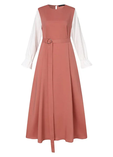 Women Eid Muslim Dress Morocco Party Dresses Patchwork Dubai Kaftan Ramadan Islam Vestidos Arab Long Sleeve Loose Abaya Belt