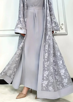 Ramadan Eid Prayer Lace Abaya 2 Piece Set Inner Dress Women Flare Sleeve Long Abayas Kaftan Djellaba Dubai Party Vestidos 2026