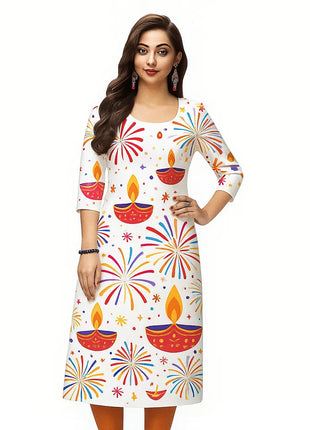 National style Kurt Women's Fashion Comfortable Slit hem Straight Casual Ethnic Flowers Pattern Robe Abito Donna Musulmana