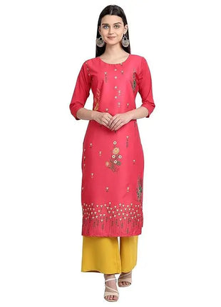 Muslim Women Kurt Fashionable Elegant Straight Tube Casual Flowers Pattern Slit Hem Comfortable Dress Islamitische Dames Kleding