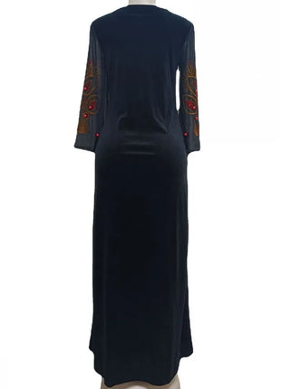Customized African Dresses For Women Velvet Design Dashiki Beading Abaya Bandage Maxi Bazin Vintage Robe Gowns Africa Sexy Lady