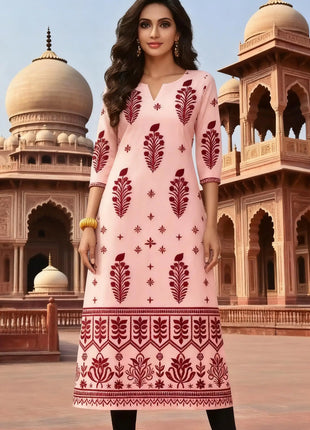 National style Muslim Women's Casual Fashionable And Comfortable Kurtta Dress Long Sleeved Straight Tube Casual Ethnic