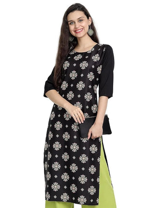 Muslim Women Kurt Casual Dress Slit hem Straight Casual Ethnic Peacock Mandarin Flowers Regular Size 3D Design Suitable
