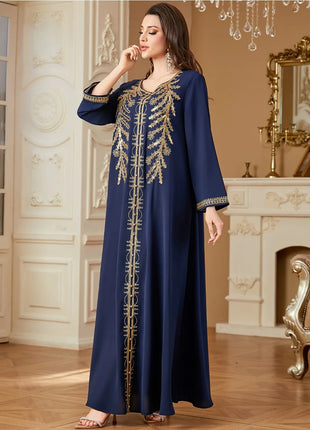 Ramadan Eid Muslim Dress for Women Party Abaya Dresses Embroidery Arab Long Robe Morocco Dubai Kaftan Islam Vestidos Jalabiya