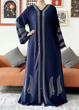 New Women Elegant Dress Chiffon Open Abaya with Zipper Muslim Women Dress Islamic Clothing Cardigan Abaya Women Muslim Dress