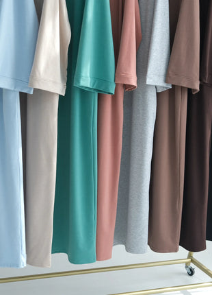 2024 New Modest Dress Solid Color Inner Dresses Muslim Women Dubai Abaya Eid Ramadan Islam Clothing Turkey Arabic Robe