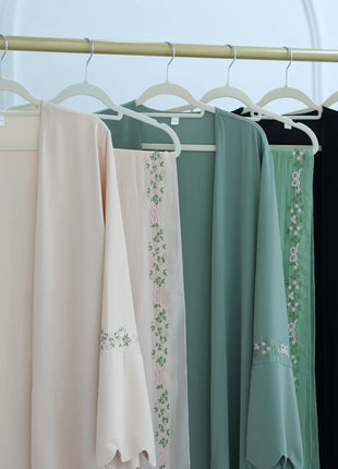 Luxurious Floral Embroidery Hijab Dress for Muslim Women Elegant Dubai Modest Abaya Eid Islam Party Jalabiya Turkey Kaftan Robe