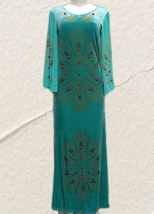 Customized African Dresses For Women Velvet Design Dashiki Beading Abaya Bandage Maxi Bazin Vintage Robe Gowns Africa Sexy Lady