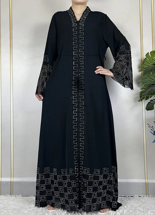 2024 For Women Elegant Dresses Dubai Party Outfits Long Sleeved Chiffon Dashiki Muslim Women Robe Open African Abaya Clothing
