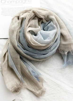 Thin Scarf Shawl New Cotton and Linen Women's Solid Color Sunscreen Muslim Headband Israel Saudi Arabia Japanese South Korea