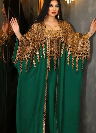 Eid 2 Piece Set with Inner Dress Party Abaya Women Ramadan Cardigan Long Dress Suits Kaftan Vestidos Largos Robe Jalabiya 2024