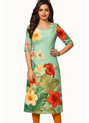 Muslim Kurt Women's Fashion Comfortable Dress Long Sleeve Straight Tube Casual Ethnic Peacock Regular Size New Dress Slit hem