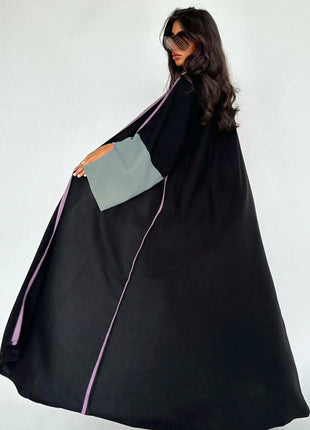 Middle Eastern Loose Abaya Muslim Full Sleeve Open Front Abayas Elegant Kaftans Women Jilbabs Arabian Islamic Maxi Dresses