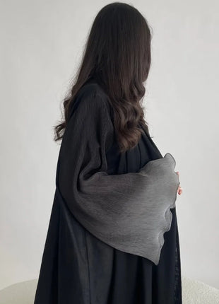 Open Front Abaya Muslim Flare Sleeve Casual Arabian Abayas Middle-East Elegant Turkey Kaftans Women Jilbabs Islamic Maxi Dresses