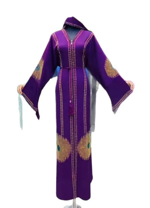 Elegant African Large Size Women's Dress No Zipper Commuting Luxury Wedding High Waist Loose Waist Long Sleeve round Neck Dress