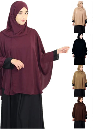Full Cover Muslim Women Tops Prayer Garment Shawl Niqab Long Scarf Khimar Hijab Islam Large Overhead  Ramadan Arab Middle East