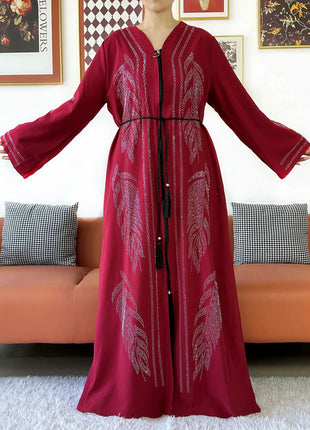 New Middle East Africa Elegant Women Cardigan Chiffon Loose Open Zippier Abaya Muslim Islamic Clothing Cardigan Style Loose Size