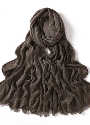 New Arrival Crinkle Rayon Hijab for Women Muslim Scarf Shawls Tie-dye Headscarf Wraps Plain Modal Cotton Islamic Turban Ramanda