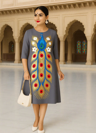 Muslim Women's Kurt Fashionable And Elegant Turkish Abaya Straight Tube Casual Kurtta Abito Donna Musulmana Girls Prayer Dress