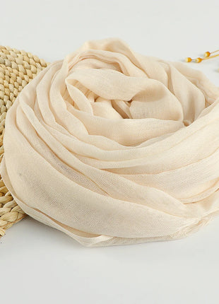 Muslim Cotton Linen Hijabs For Women Scarf Thin Plain Shawls Femme Musulman Soft Viscose Rayon Headscarf Islamic Turban Headband