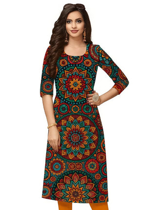 Muslim Kurtta Casual Dress Middle Eastern Straight Casual Ethnic Slit hem Mandarin Peacock National Style Caftan Marocain Femme