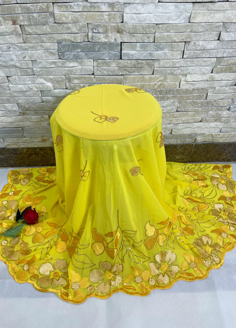 New Muslim Ramadan Scarf  Femme Musulman Foulard Hijabs For Woman African Islam Dubai Chiffon Sequins Embroidery Scarf Shawl