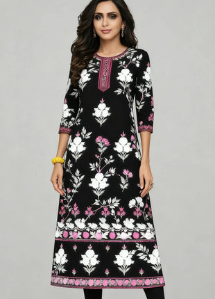 National style Women's Kurtta Casual Fashion Dress Slit hem Kurtta Tube Casual Ethnic Abito Donna Musulmana Girls Prayer Dress