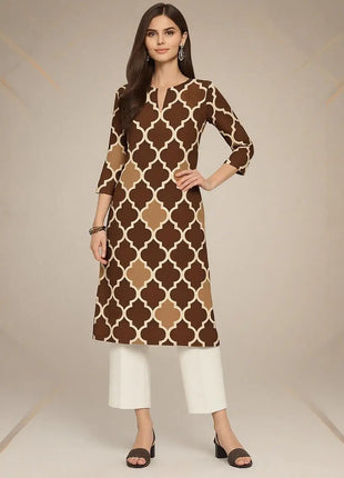 Muslim Women's Kurt Fashionable And Elegant Long Sleeved Straight Tube Casual O-neck Peacock Pattern Kaftan Marroqui Mujer
