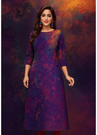 Muslim Women's Kurt Fashionable And Elegant Long Sleeved Straight Tube Casual Kurtta Peacock Pattern Kaftan Marroqui Slit hem