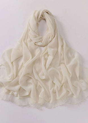 Muslim Lace Chiffon Scarf Hijabs for Women Luxury Ramadan Headscarf Shawl Solid Full Cover Headband Female Jersey Head Wraps