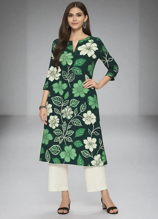 Muslim Women Kurt Casual Dress Long Sleeve Straight Casual Ethnic Flower Mandarin 3D Design Suitable Morocco Marokkaanse Kaftan