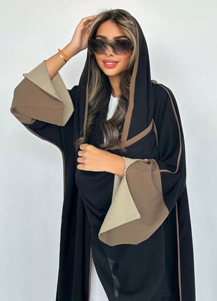Middle Eastern Loose Abaya Muslim Full Sleeve Open Front Abayas Elegant Kaftans Women Jilbabs Arabian Islamic Maxi Dresses