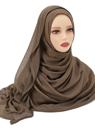 Muslim Modal Hijab Rayon Cotton Shawls for Women Plain Scarf Big Size Headscarf Islamic Turban Headband 190*85cm