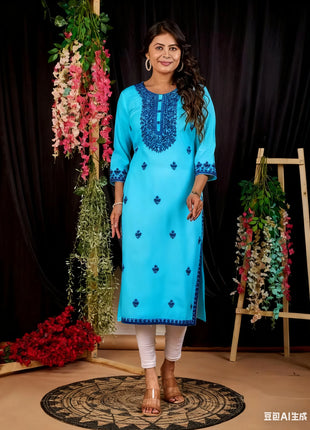 Muslim Dress Kurt Fashionable Elegant Straight Tube National Style Flowers Pattern Noble Skirt Slit Hem Abito Donna Musulmana