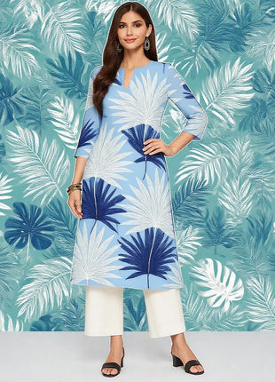 Muslim Kurtta Women Fashion Comfortable Dress Straight Tube Casual Ethnic Flower Vestidos Longos Moroccan Kaftan Dress