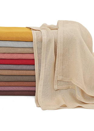 Fashion Modal Hijab Rayon Cotton Shawls Muslim Hijabs For Women Plain Scarf Big Size Headscarf Islamic Turban Headband 190*85cm