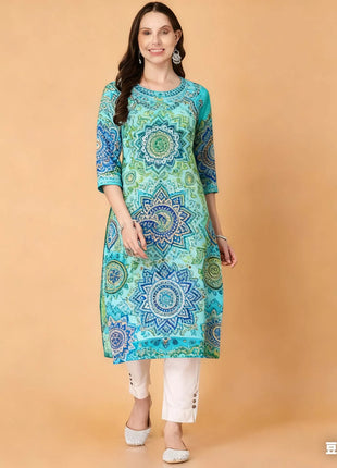 Muslim Dress Kurt Women's Fashionable Straight Tube National style Slit hem Multiple National Style Robe Abito Donna Musulmana