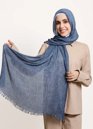 New Arrival Crinkle Rayon Hijab for Women Muslim Scarf Shawls Tie-dye Headscarf Wraps Plain Modal Cotton Islamic Turban Ramanda